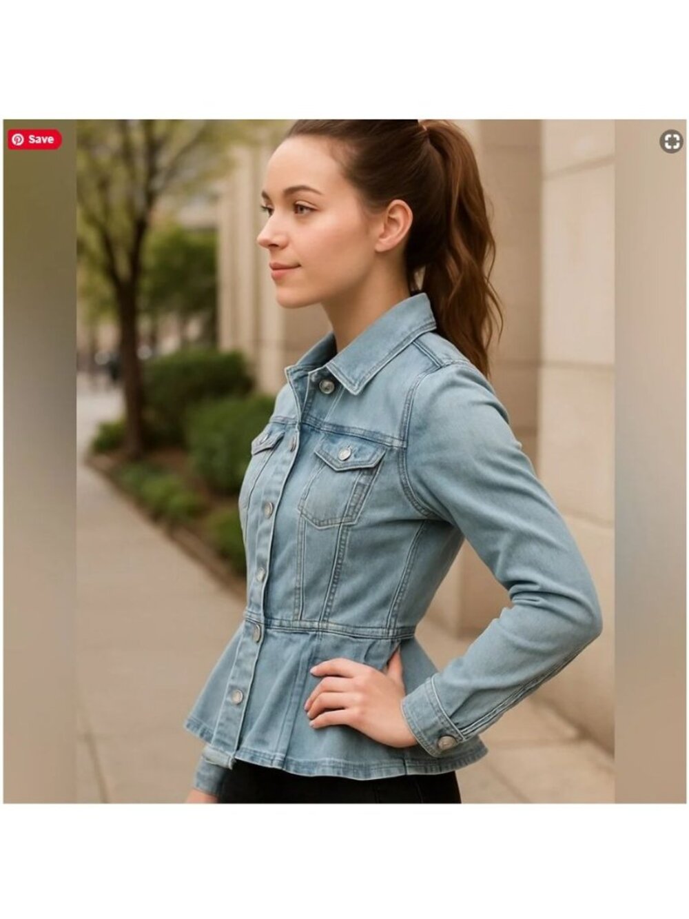 NWT Skinnygirl Women's Small Denim Jacket Peplum Chambray Western Cowgirl  CL017